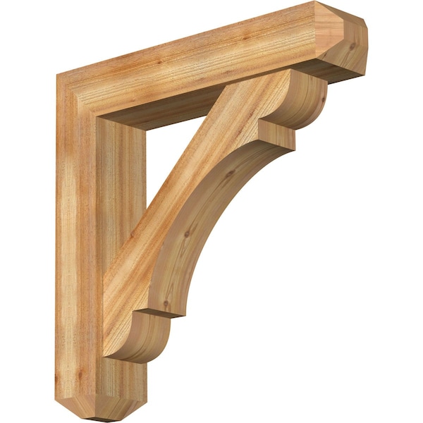 Ekena Millwork Olympic Craftsman Rough Sawn Bracket w/ Offset Brace, Western Red Cedar, 8"W x 38"D x 38"H BKT0806X38X38OLY04RWR - main